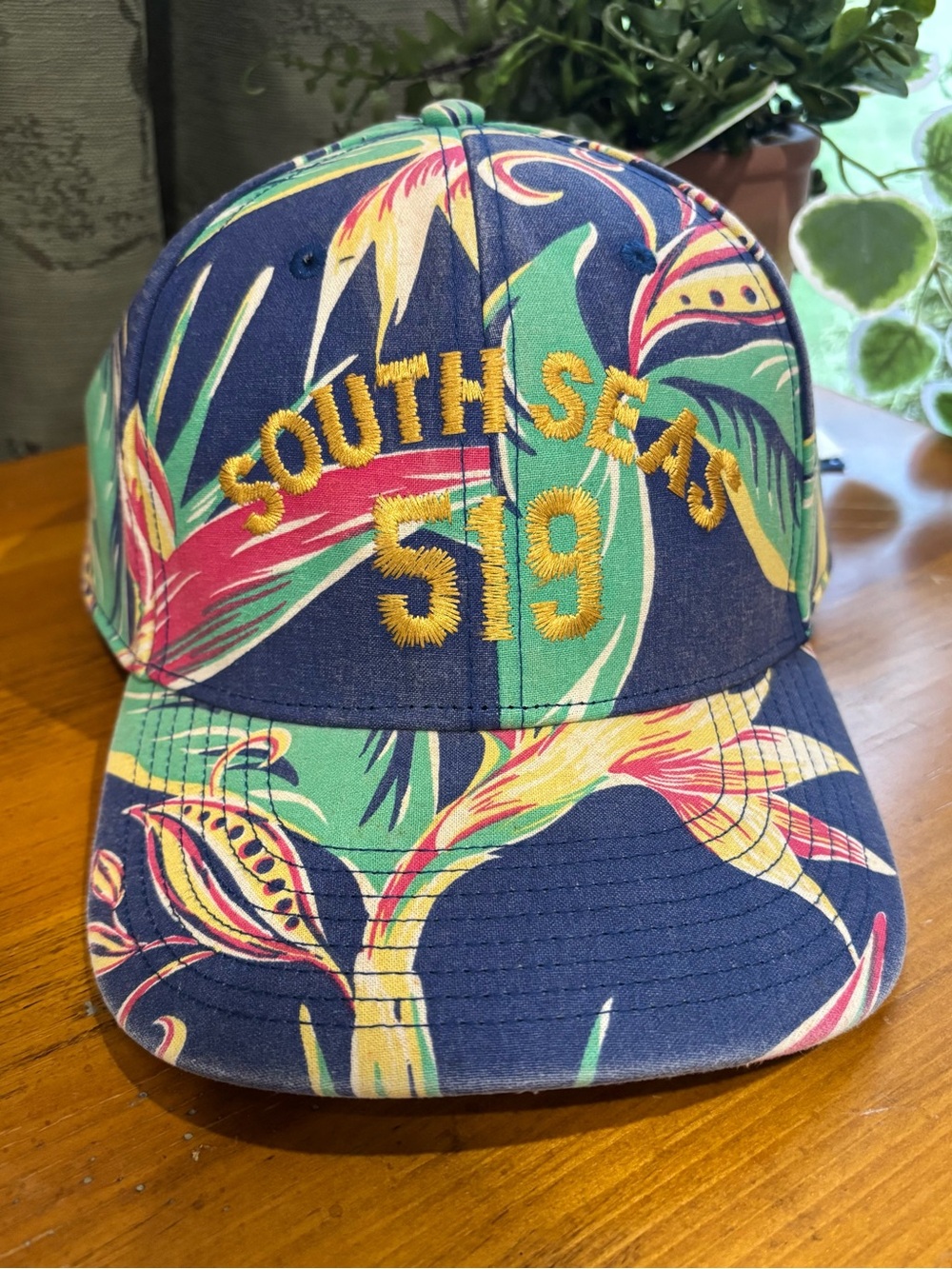 Polo Ralph Lauren South Seas 519 Tropical Print Baseball Cap Hat Navy Adjustable